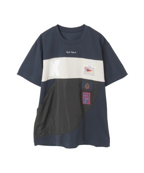 KARL HELMUT(カールヘルム)の「ロゴプリントポリエステルタフタ使いカットソー(Tシャツ/カットソー・メンズ・ネイビー/キナリ/ブラック/ホワイト・LARGE/MEDIUM)」の1枚目の写真