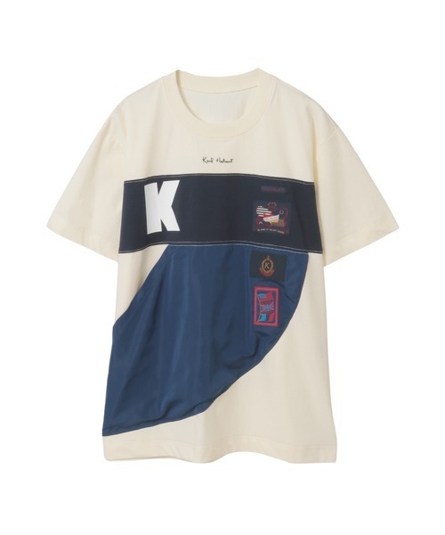 KARL HELMUT(カールヘルム)の「ロゴプリントポリエステルタフタ使いカットソー(Tシャツ/カットソー・メンズ・ネイビー/キナリ/ブラック/ホワイト・LARGE/MEDIUM)」の3枚目の写真