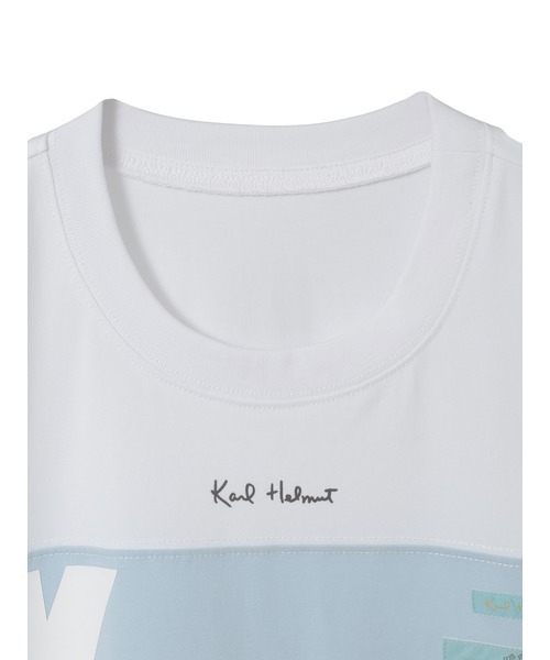 KARL HELMUT(カールヘルム)の「ロゴプリントポリエステルタフタ使いカットソー(Tシャツ/カットソー・メンズ・ネイビー/キナリ/ブラック/ホワイト・LARGE/MEDIUM)」の7枚目の写真