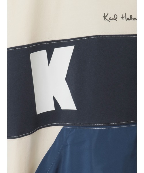 KARL HELMUT(カールヘルム)の「ロゴプリントポリエステルタフタ使いカットソー(Tシャツ/カットソー・メンズ・ネイビー/キナリ/ブラック/ホワイト・LARGE/MEDIUM)」の16枚目の写真