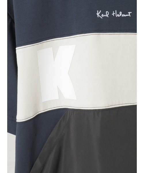 KARL HELMUT(カールヘルム)の「ロゴプリントポリエステルタフタ使いカットソー(Tシャツ/カットソー・メンズ・ネイビー/キナリ/ブラック/ホワイト・LARGE/MEDIUM)」の18枚目の写真
