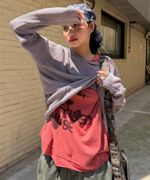 MEA（メア）の「SUMMER HAZE LAYERED T-SHIRT [CORAL]（Tシャツ/カットソー）」