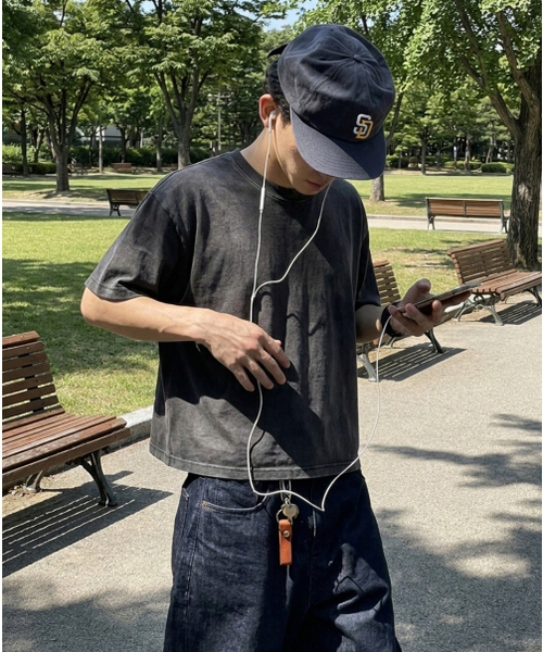 REBRENNER(リブレンナー)の「ベーシックピグメントクロップ半袖Tシャツチャコール(Tシャツ/カットソー・メンズ・その他・MEDIUM/LARGE/X-LARGE)」の1枚目の写真