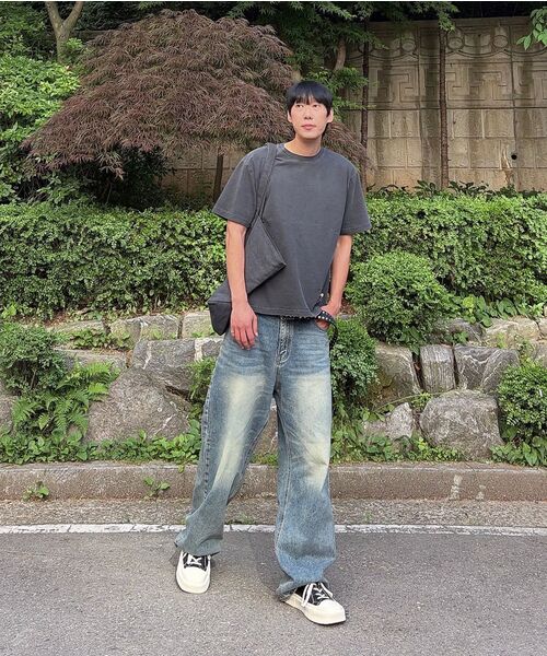 REBRENNER(リブレンナー)の「ベーシックピグメントクロップ半袖Tシャツチャコール(Tシャツ/カットソー・メンズ・その他・MEDIUM/LARGE/X-LARGE)」の4枚目の写真