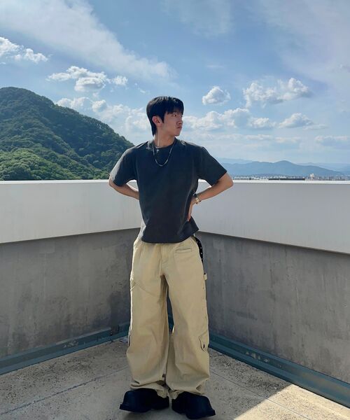 REBRENNER(リブレンナー)の「ベーシックピグメントクロップ半袖Tシャツチャコール(Tシャツ/カットソー・メンズ・その他・MEDIUM/LARGE/X-LARGE)」の2枚目の写真
