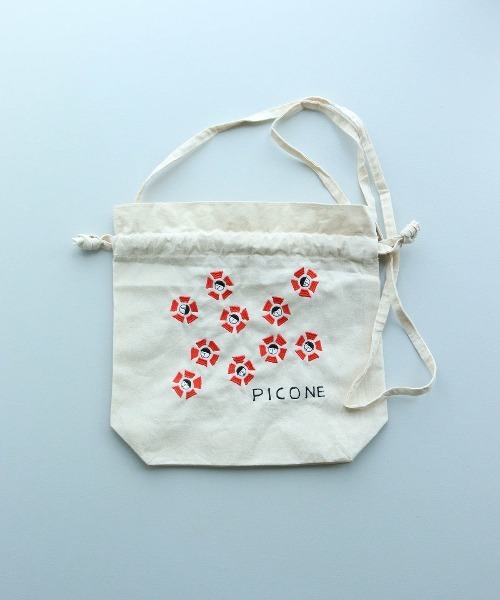 CASA PICONE(カーサピッコーネ)の「刺繍巾着ショルダーバッグ(ショルダーバッグ・レディース・レッド/ブラック/マルチ・FREE)」の3枚目の写真