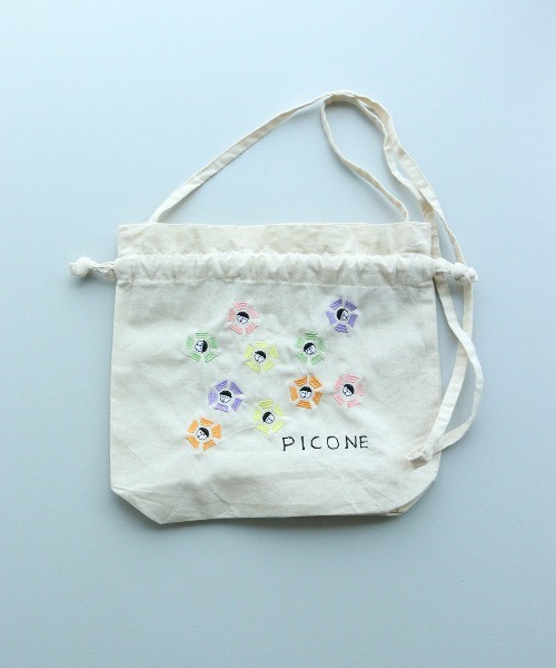 CASA PICONE(カーサピッコーネ)の「刺繍巾着ショルダーバッグ(ショルダーバッグ・レディース・レッド/ブラック/マルチ・FREE)」の1枚目の写真