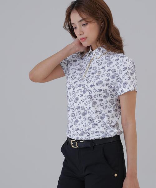 St ANDREWS(セントアンドリュース)の「【St ANDREWS】【吸水速乾】ケルトリーフプリント半袖シャツ (WOMENS)(ポロシャツ・レディース・ブラック/ホワイト・S/L/M)」の10枚目の写真
