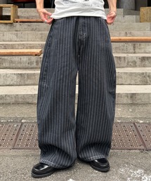 ADAMASTE（アダマスト）の「Hickory Stripe Wide Curve Denim Pants - ヒッコリーストライプワイドカーブデニムパンツ（デニムパンツ）」