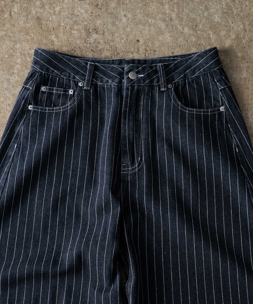 ADAMASTE(アダマスト)の「Hickory Stripe Wide Curve Denim Pants - ヒッコリーストライプワイドカーブデニムパンツ(デニムパンツ・メンズ・ブラック/ネイビー・MEDIUM/LARGE)」の17枚目の写真