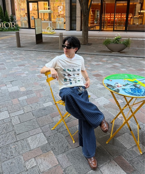 ADAMASTE(アダマスト)の「Hickory Stripe Wide Curve Denim Pants - ヒッコリーストライプワイドカーブデニムパンツ(デニムパンツ・メンズ・ブラック/ネイビー・MEDIUM/LARGE)」の10枚目の写真