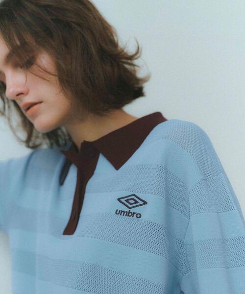 OPAQUE.CLIP(オペークドットクリップ)の「◆【umbro/アンブロ】メッシュボーダー配色ポロニット(ニット/セーター・レディース・ホワイト/ライトブルー/ブラウン系その他・99)」の13枚目の写真