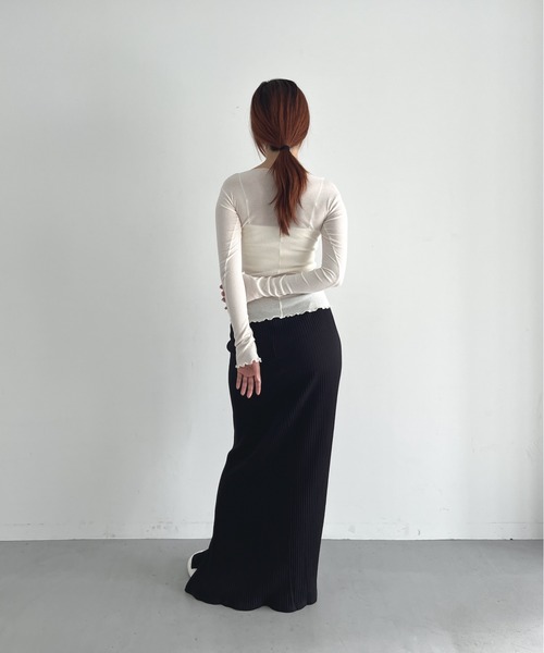 O(オー)の「Baserange Pama long sleeve(Tシャツ/カットソー・レディース・ブラック/オフホワイト・SMALL)」の4枚目の写真