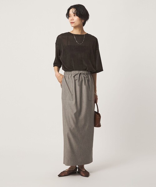 green label relaxing(グリーンレーベルリラクシング)の「シアーフロッキー ショートスリーブ Tシャツ(Tシャツ/カットソー・レディース・ライラック/グレー/ブラック/ダークブラウン・FREE)」の10枚目の写真