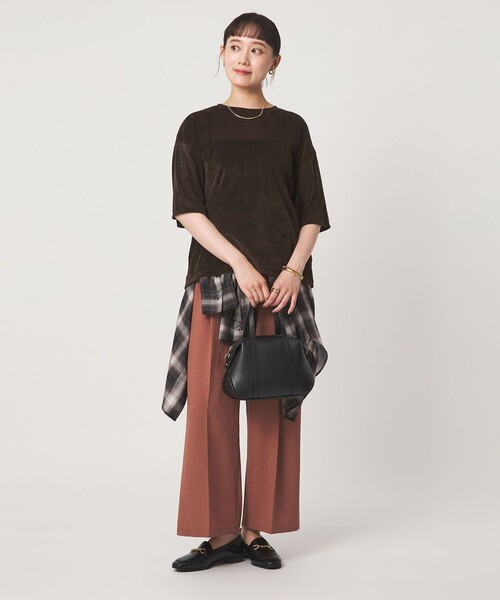 green label relaxing(グリーンレーベルリラクシング)の「シアーフロッキー ショートスリーブ Tシャツ(Tシャツ/カットソー・レディース・ライラック/グレー/ブラック/ダークブラウン・FREE)」の16枚目の写真