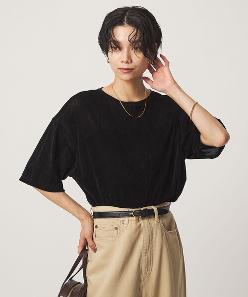 green label relaxing(グリーンレーベルリラクシング)の「シアーフロッキー ショートスリーブ Tシャツ(Tシャツ/カットソー・レディース・ライラック/グレー/ブラック/ダークブラウン・FREE)」の19枚目の写真