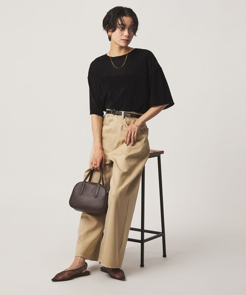 green label relaxing(グリーンレーベルリラクシング)の「シアーフロッキー ショートスリーブ Tシャツ(Tシャツ/カットソー・レディース・ライラック/グレー/ブラック/ダークブラウン・FREE)」の21枚目の写真