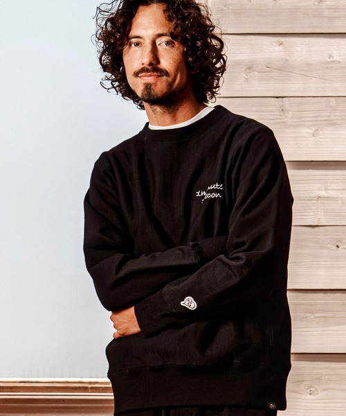 1minute 1second(ワンミニットワンセカンド)の「msw1899-12oz brushed back cursive embroidery pullover プルオーバー(1M26A270)(スウェット・メンズ・ネイビー/ブラック/ホワイト・M/L/XL/S)」の2枚目の写真
