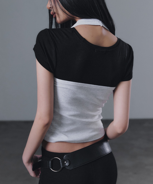 GROWHIDE（グロウハイド）の「ボルデュスタッズホルターネックスリーブレス_ライトグレー（Tシャツ/カットソー・レディース・ライトグレー・FREE）」の5枚目の写真