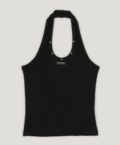 GROWHIDE（グロウハイド）の「ボルデュスタッズホルターネックスリーブレス_ライトグレー（Tシャツ/カットソー・レディース・ライトグレー・FREE）」の7枚目の写真
