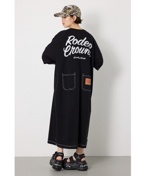 RODEO CROWNS WIDE BOWL（ロデオクラウンズワイドボウル）の「ラグランステッチワンピース（ワンピース・レディース・ネイビー/オフホワイト/ブラック/カーキ・FREE）」の11枚目の写真