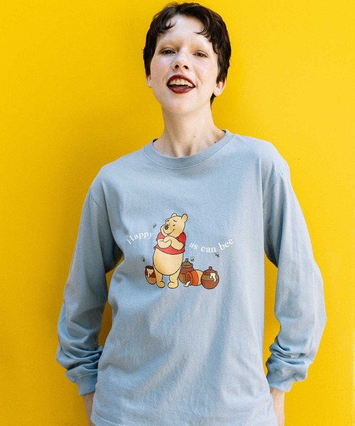 MARECHAL TERRE(マルシャルテル)の「POOH×MARECHAL TERRE ロングスリーブTシャツ(Tシャツ/カットソー・レディース・グレー/ブラック/オフホワイト/サックスブルー・MEDIUM)」の4枚目の写真
