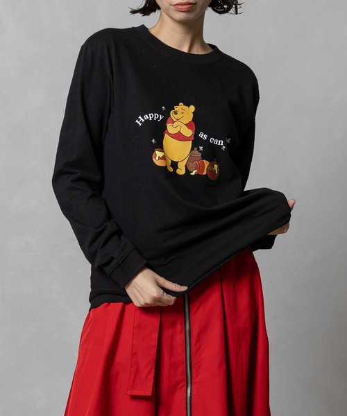 MARECHAL TERRE(マルシャルテル)の「POOH×MARECHAL TERRE ロングスリーブTシャツ(Tシャツ/カットソー・レディース・グレー/ブラック/オフホワイト/サックスブルー・MEDIUM)」の2枚目の写真