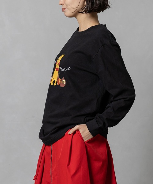 MARECHAL TERRE(マルシャルテル)の「POOH×MARECHAL TERRE ロングスリーブTシャツ(Tシャツ/カットソー・レディース・グレー/ブラック/オフホワイト/サックスブルー・MEDIUM)」の6枚目の写真
