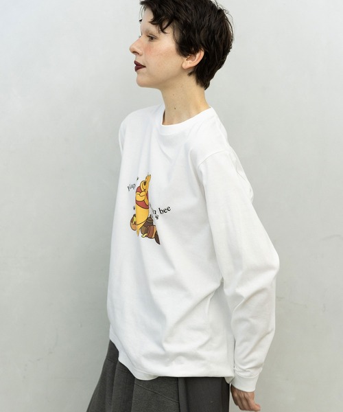 MARECHAL TERRE(マルシャルテル)の「POOH×MARECHAL TERRE ロングスリーブTシャツ(Tシャツ/カットソー・レディース・グレー/ブラック/オフホワイト/サックスブルー・MEDIUM)」の11枚目の写真