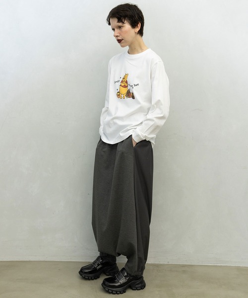 MARECHAL TERRE(マルシャルテル)の「POOH×MARECHAL TERRE ロングスリーブTシャツ(Tシャツ/カットソー・レディース・グレー/ブラック/オフホワイト/サックスブルー・MEDIUM)」の14枚目の写真