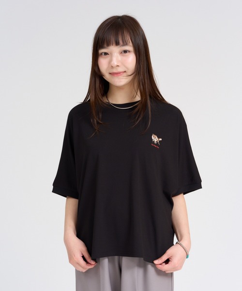 meeny miny(ミーニーマイニー)の「【旭山動物園応援商品】キタキツネ全身Tシャツ(Tシャツ/カットソー・レディース・ホワイト/ブラック・M-L/S-M)」の1枚目の写真