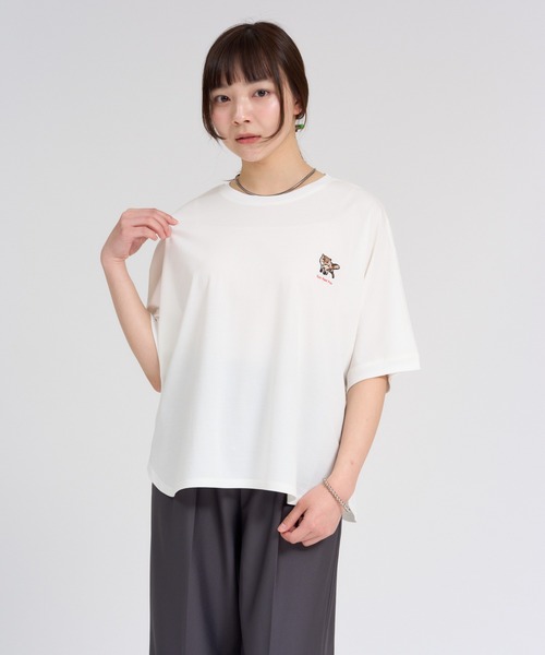 meeny miny(ミーニーマイニー)の「【旭山動物園応援商品】キタキツネ全身Tシャツ(Tシャツ/カットソー・レディース・ホワイト/ブラック・M-L/S-M)」の3枚目の写真