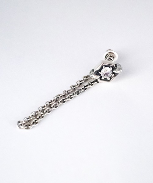 bizarre(ビザール)の「Bizarre ビザール インペリアルタロンダブルチェーンピアス(SILVER)(ピアス(片耳用)・レディース・ブルー/クリア・FREE)」の2枚目の写真