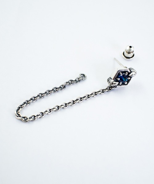 bizarre(ビザール)の「Bizarre ビザール インペリアルタロンダブルチェーンピアス(SILVER)(ピアス(片耳用)・レディース・ブルー/クリア・FREE)」の3枚目の写真