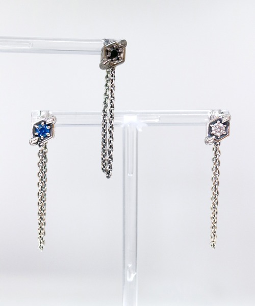 bizarre(ビザール)の「Bizarre ビザール インペリアルタロンダブルチェーンピアス(SILVER)(ピアス(片耳用)・レディース・ブルー/クリア・FREE)」の5枚目の写真