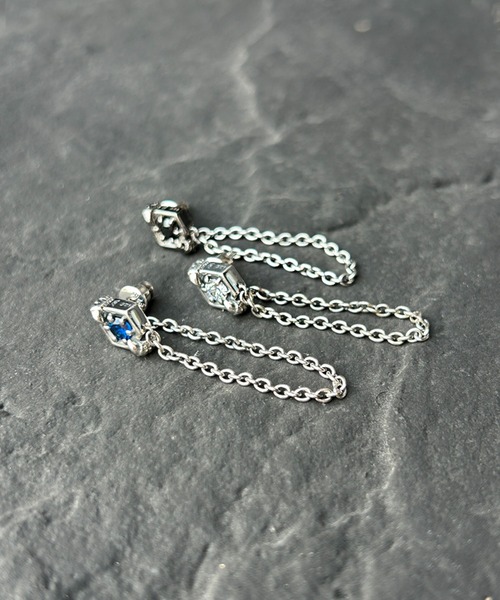 bizarre(ビザール)の「Bizarre ビザール インペリアルタロンダブルチェーンピアス(SILVER)(ピアス(片耳用)・レディース・ブルー/クリア・FREE)」の6枚目の写真