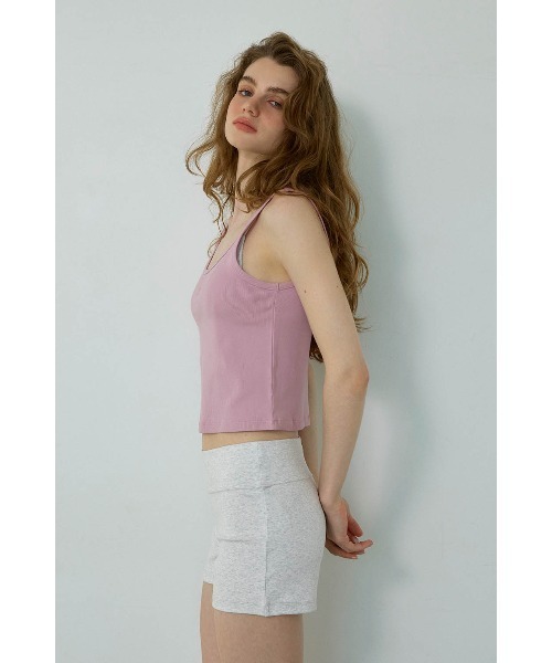 ALEXIA STAM(アリシアスタン)の「Embroidered Logo Ribbed Tank Top /ロゴ刺繍タンクトップ(Tシャツ/カットソー・レディース・ベージュ/カーキ/パープル/ピンク・M/S)」の18枚目の写真