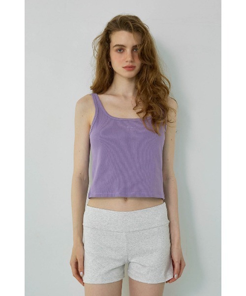 ALEXIA STAM(アリシアスタン)の「Embroidered Logo Ribbed Tank Top /ロゴ刺繍タンクトップ(Tシャツ/カットソー・レディース・ベージュ/カーキ/パープル/ピンク・M/S)」の12枚目の写真