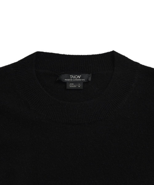 TAION(タイオン)の「【TAION(タイオン)】〈メンズ〉シティ クルーネック カシミヤセーター(ニット/セーター・メンズ・チャコールグレー/ブラック・M/L/S/XL)」の4枚目の写真