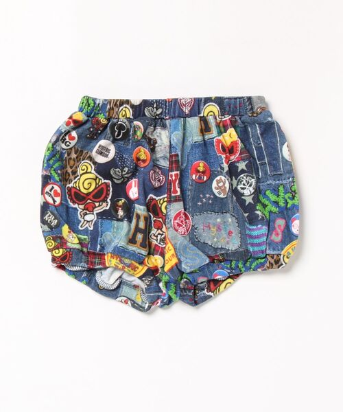 HYSTERIC MINI(ヒステリックミニ)の「DENIM FREAKS総柄 ブルマ(その他パンツ・キッズ・ダークインディゴブルー・FREE)」の1枚目の写真