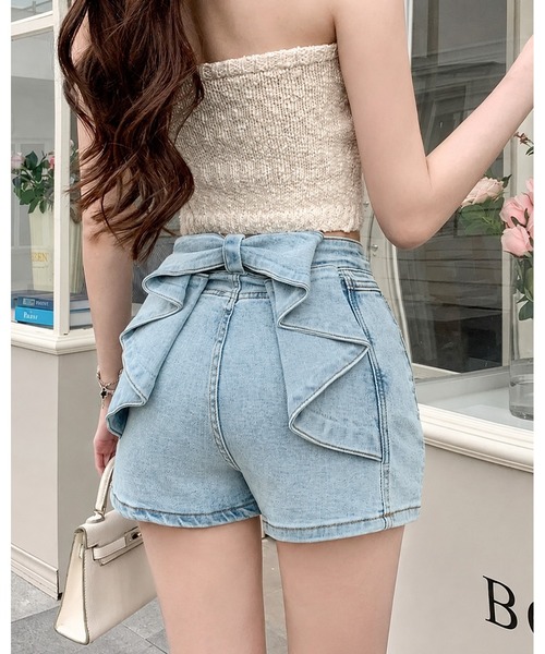 inst.ALL(インストール)の「バックリボンデニムショートパンツ(デニムパンツ・レディース・サックスブルー・L/M/S)」の10枚目の写真