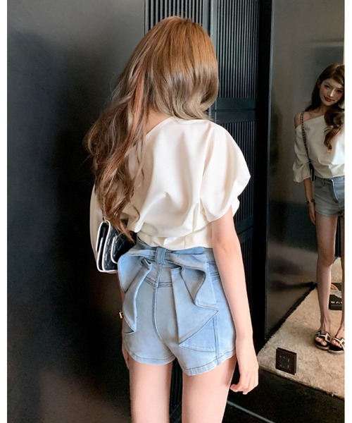 inst.ALL(インストール)の「バックリボンデニムショートパンツ(デニムパンツ・レディース・サックスブルー・L/M/S)」の16枚目の写真