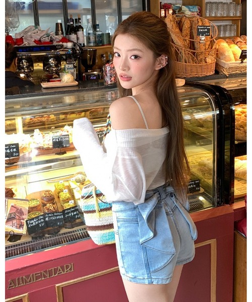 inst.ALL(インストール)の「バックリボンデニムショートパンツ(デニムパンツ・レディース・サックスブルー・L/M/S)」の17枚目の写真