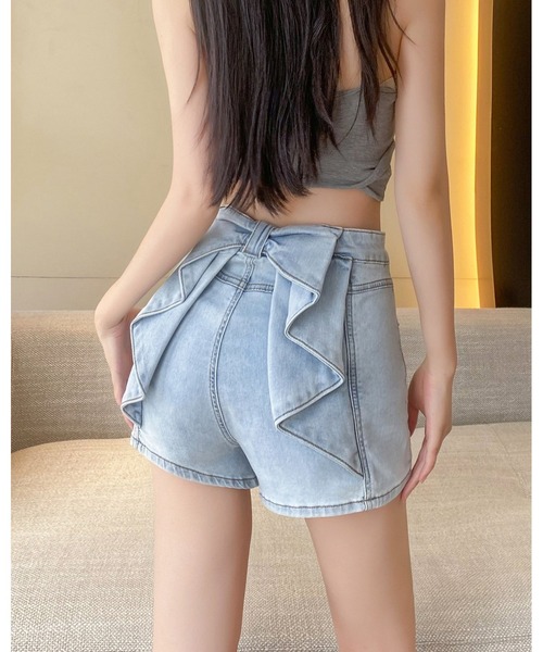 inst.ALL(インストール)の「バックリボンデニムショートパンツ(デニムパンツ・レディース・サックスブルー・L/M/S)」の21枚目の写真