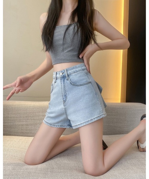 inst.ALL(インストール)の「バックリボンデニムショートパンツ(デニムパンツ・レディース・サックスブルー・L/M/S)」の22枚目の写真