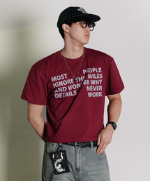 ピープルセンテンス クロップクルーネック_BURGUNDY