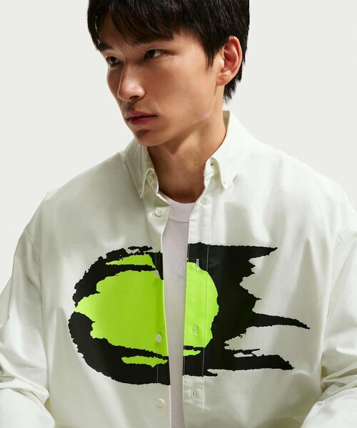 NIKE（ナイキ）の「ナイキ クラブ ルールズ メンズ ロングスリーブ オックスフォード トップス / Nike Club Rules Men's Long-Sleeve Oxford Top IU0799-121 Summit White（シャツ/ブラウス・メンズ・アイボリー・XL/S/M/L/2XL）」の3枚目の写真