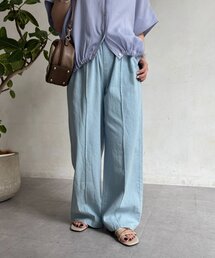 Jena espace merveilleux | プレート付きデニムイージーパンツ(デニムパンツ)
