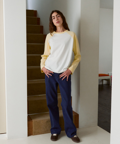 38COMEONCOMMON(38カモンコモン)の「Soft Contrast Raglan Long Sleeve (Lemon)(Tシャツ/カットソー・レディース・その他・FREE)」の2枚目の写真
