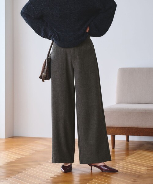 BEAUTY&YOUTH UNITED ARROWS（ビューティーアンドユースユナイテッドアローズ）の「【WEB限定 Wardrobe DAILY MINIMAL】メランジ ステッチワイドパンツ ウォッシャブル（その他パンツ・レディース・モカ/ダークグレー・M/S/XS/L）」の2枚目の写真
